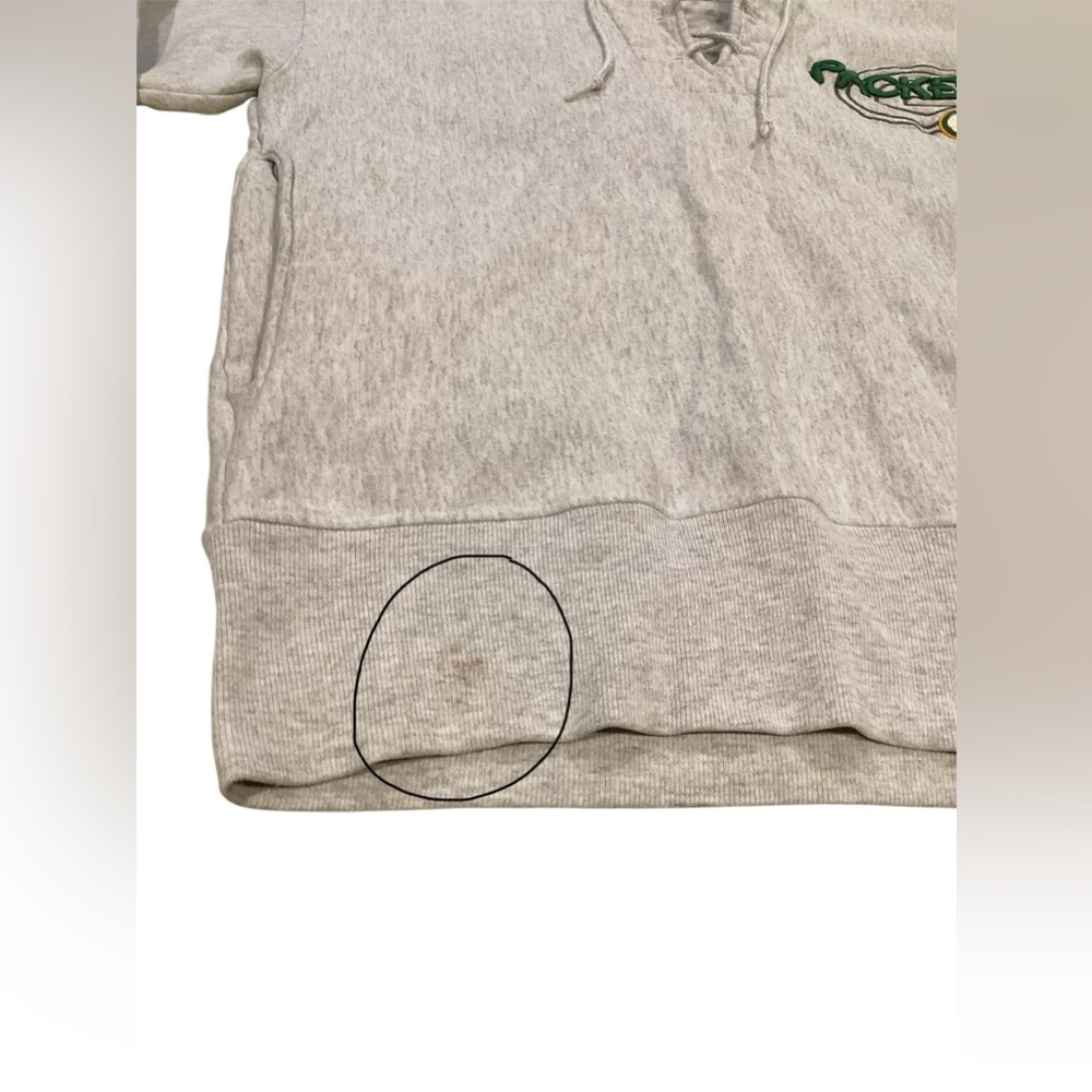 Vintage Green Bay Packers Grey Embroidered Lace Up Hoodie Womens Medium - Picture 4 of 11